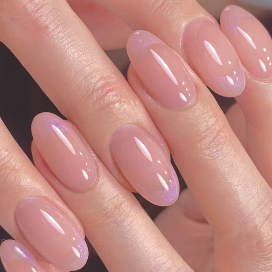 Aurora Glazed Pink French Nail