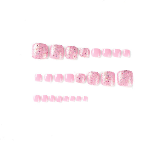 Pink Glitter Toe Nail
