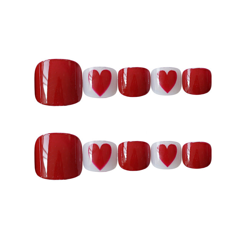 Red Heart Lover Toe Nail