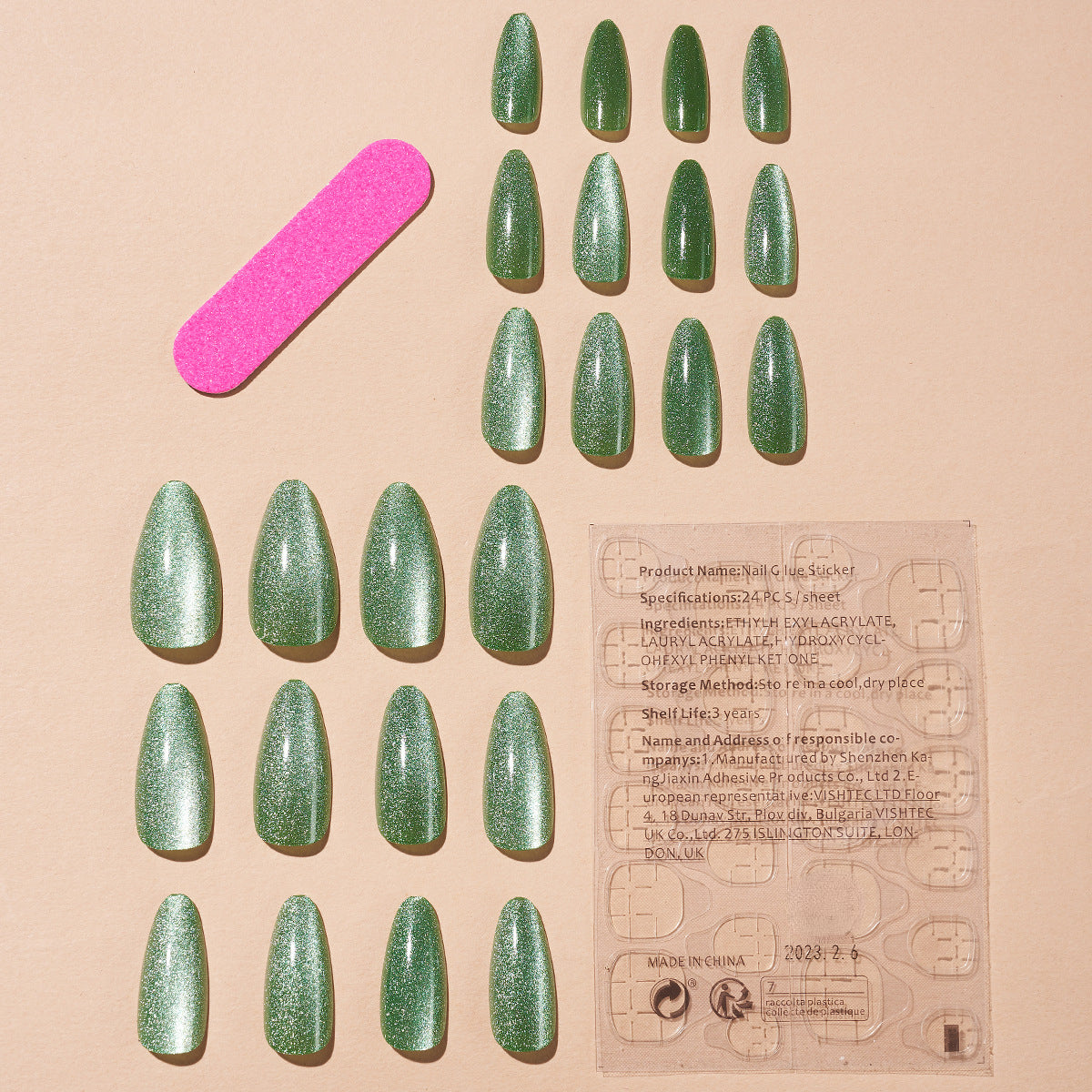 Green Velvet Almond Nail Kit