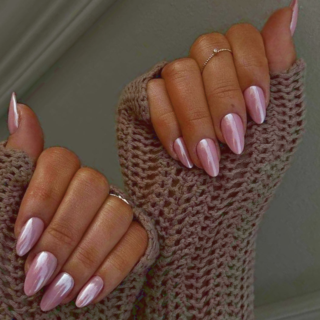 Purple Chrome Nails Are The Perfect Fall Pivot For Your Barbiecore Manicure