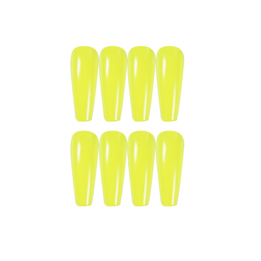 Fluorescent Yellow Coffin Press on Nails