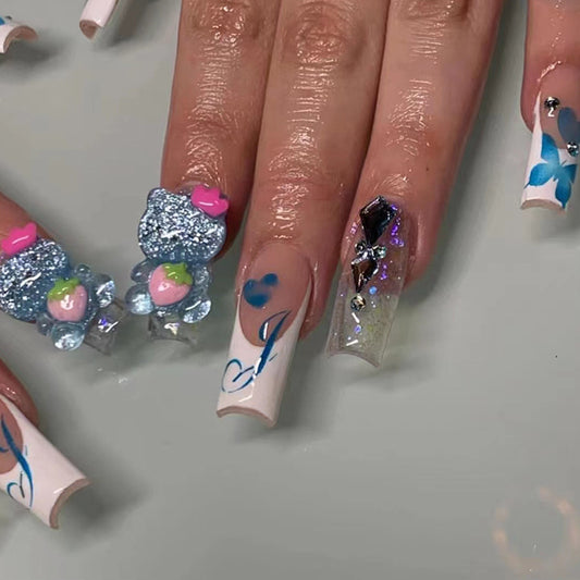 Blue Hello Kitty & Butterfly French