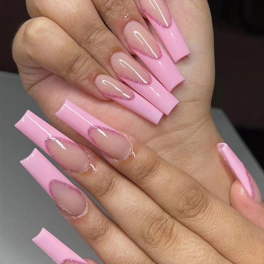 Secret Barbie - Pink French with Glitter Long Nail