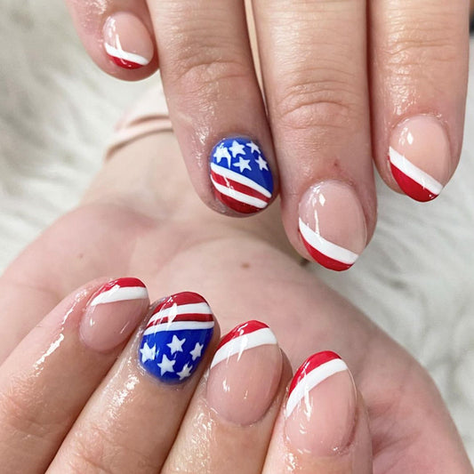 4th July Independence Day Short Round Nail