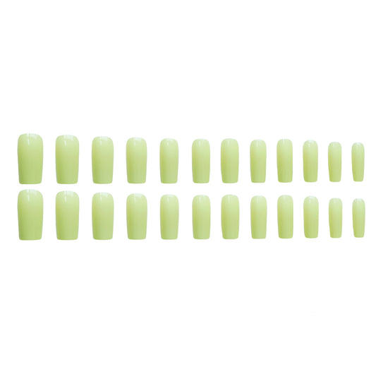 Medium Long Square Solid Color Lime
