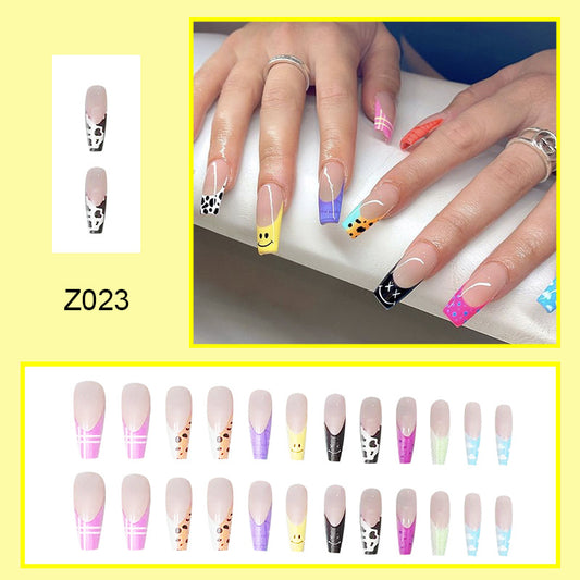 Colorful Smile Long Coffin Nails