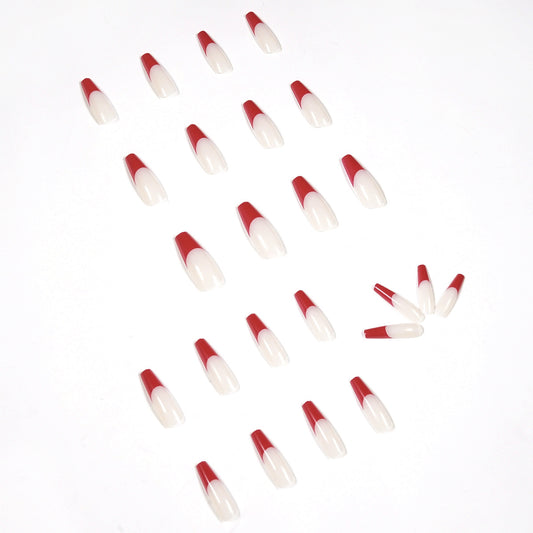 Rouge Red French Long Nails