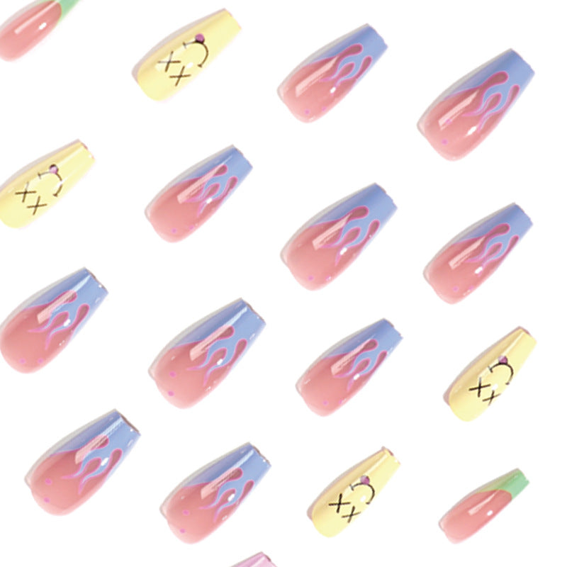 2nd Grade - Colorful Preppy Medium Trapeze nail