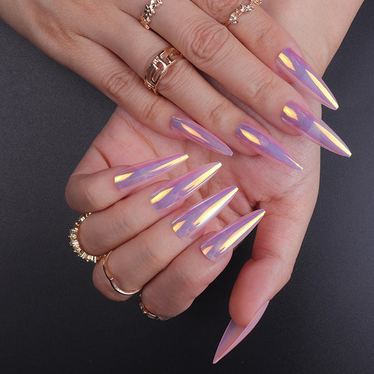 Aurora Pink Stiletto Long Nails