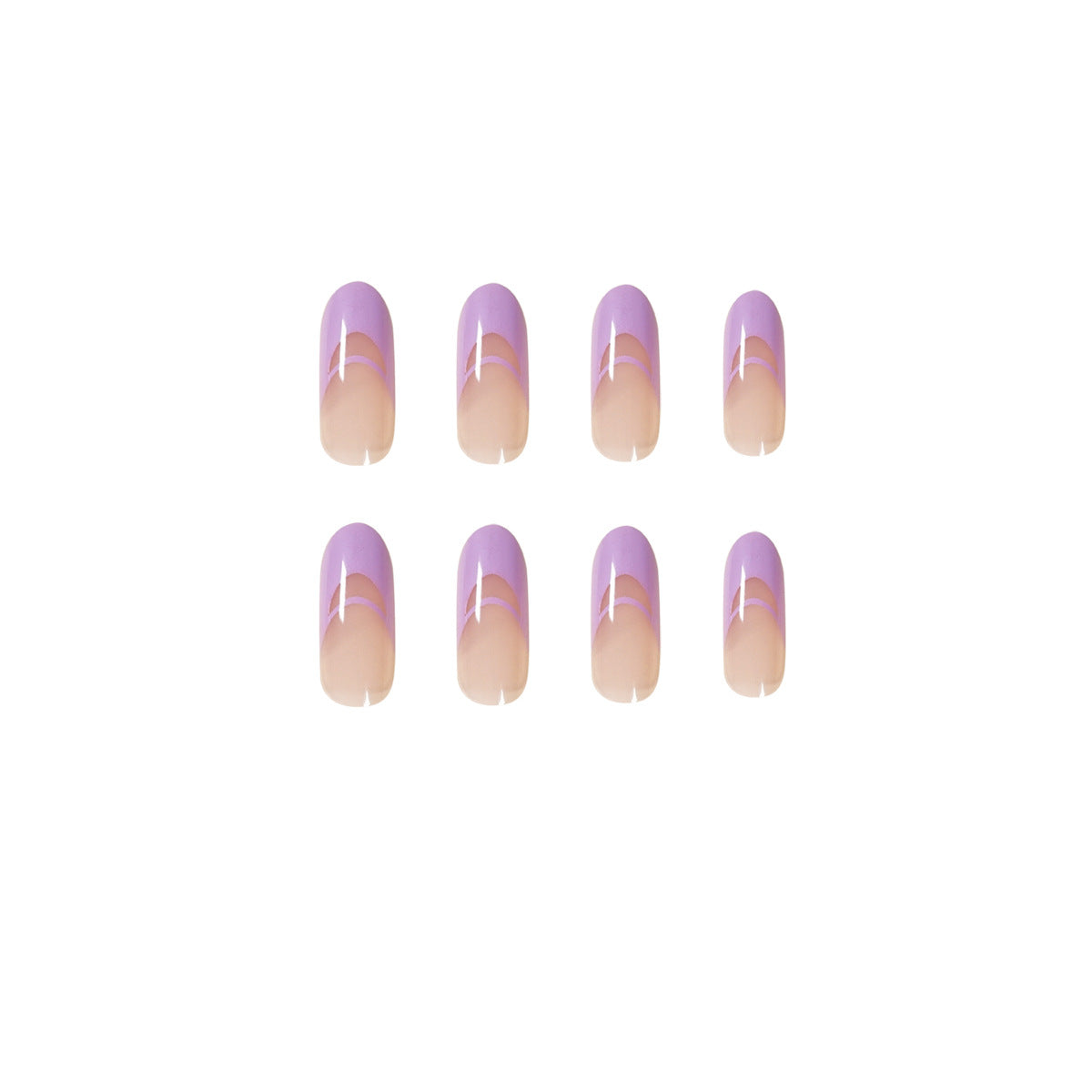 Lavender Tip Double French Almond Press on Nail