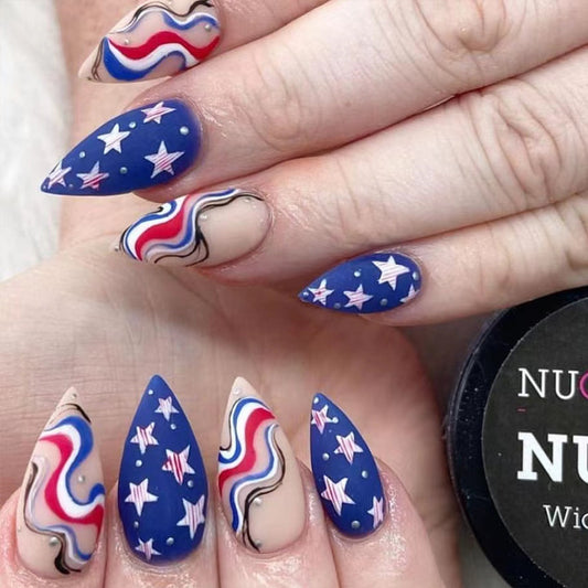 4th July Independence day Almond Comic Nail