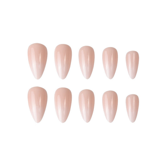 Almond nude babyboomer nails