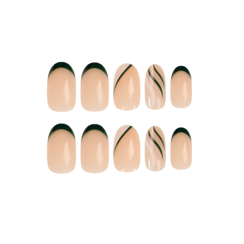 Press On.|colorblock Almond Press On Nails 24pcs - Acrylic Waterproof  Manicure