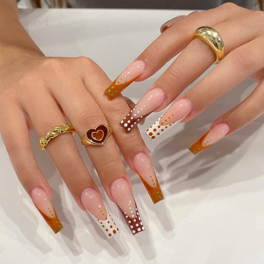 Amber Mocha French with Wave Dots Coffin Live N. 37